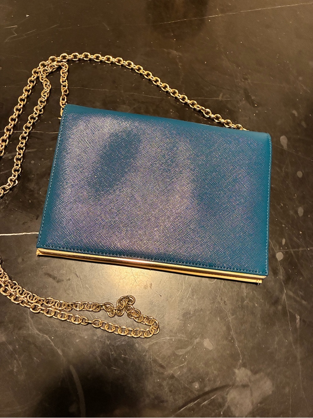 Halogen Teal Chain Shoulder Bag